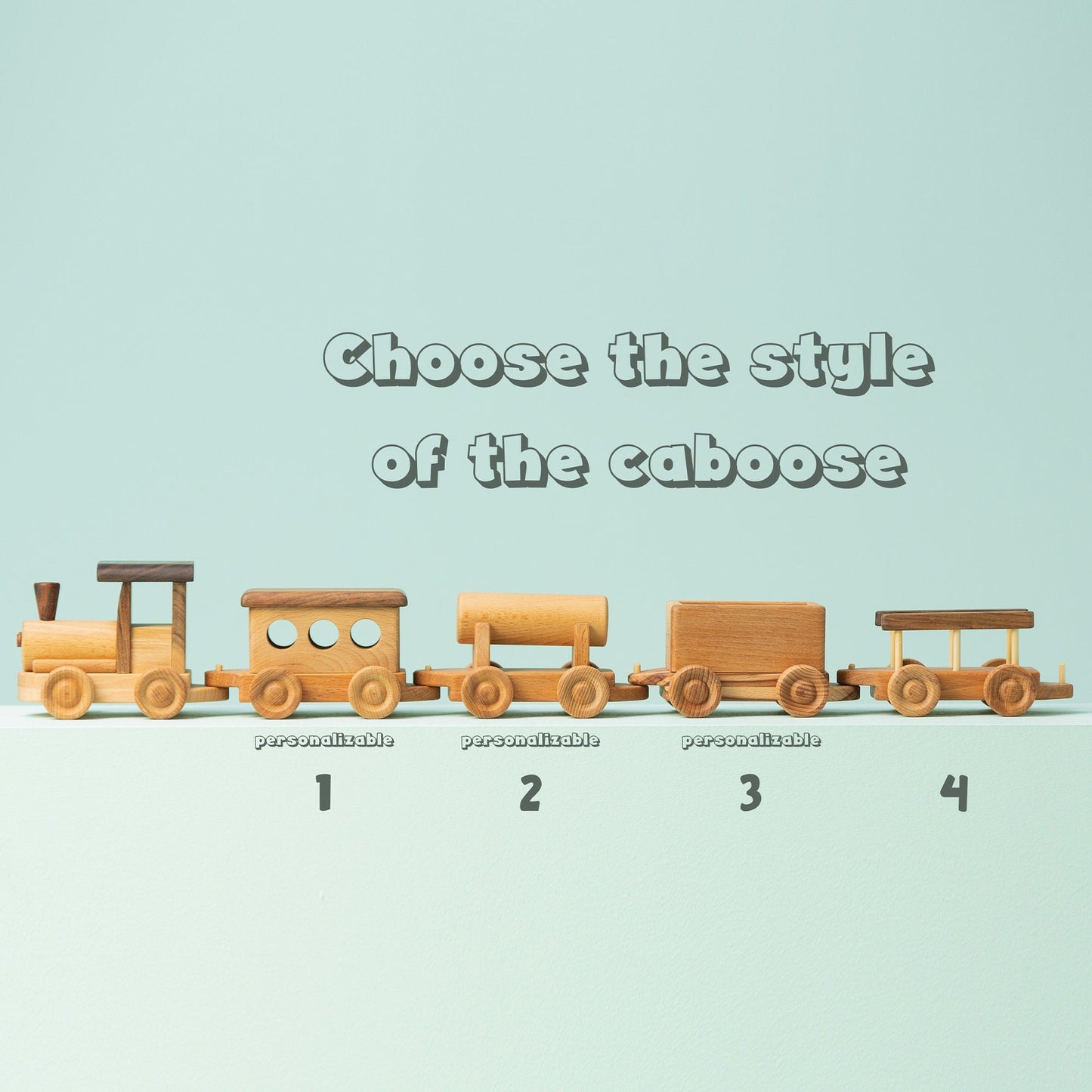 Wooden Train Toy Set: Handmade Toddler Gift