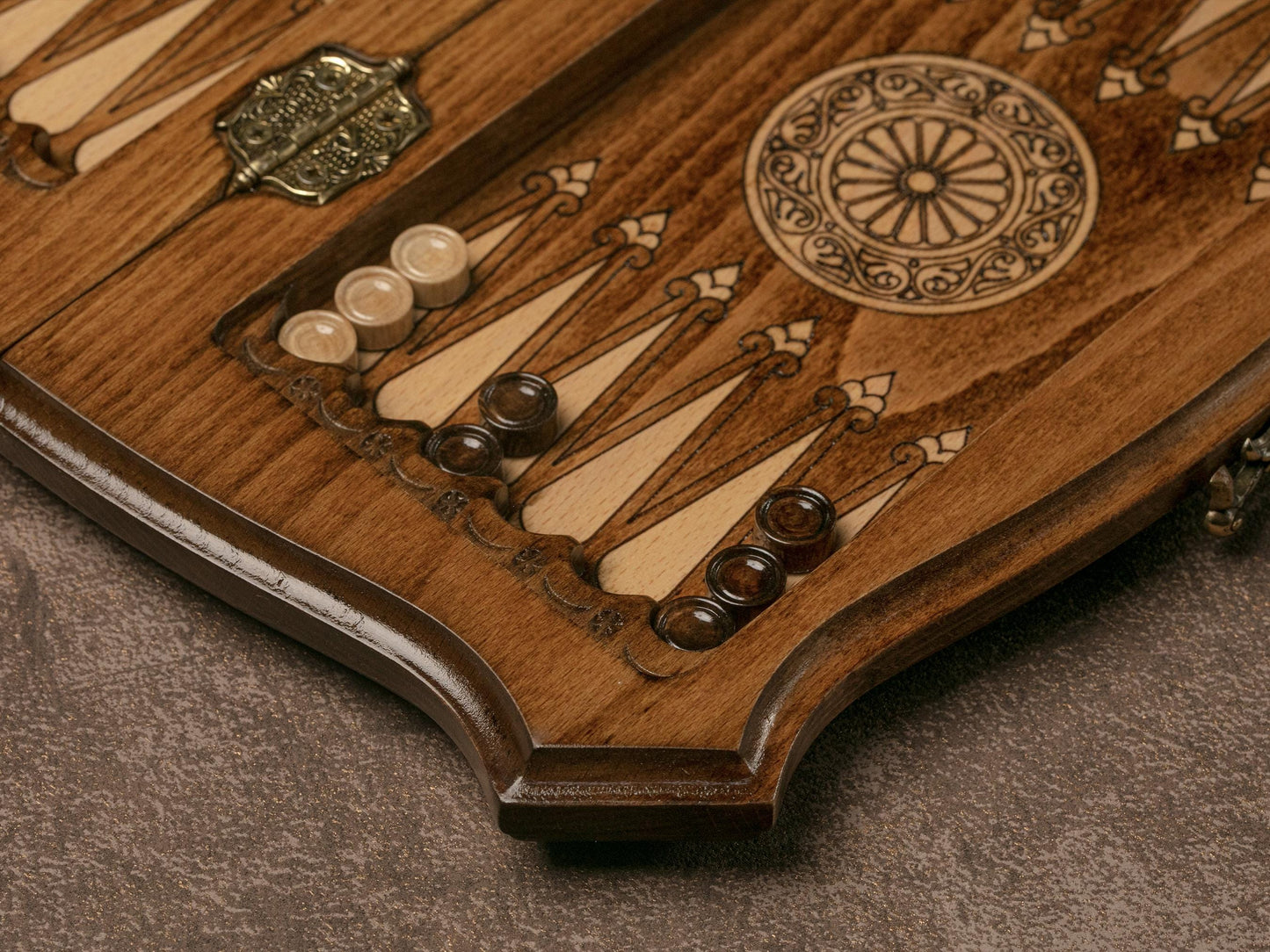 Handmade Beech Wood Chess and Backgammon Set: Personalized Board Game