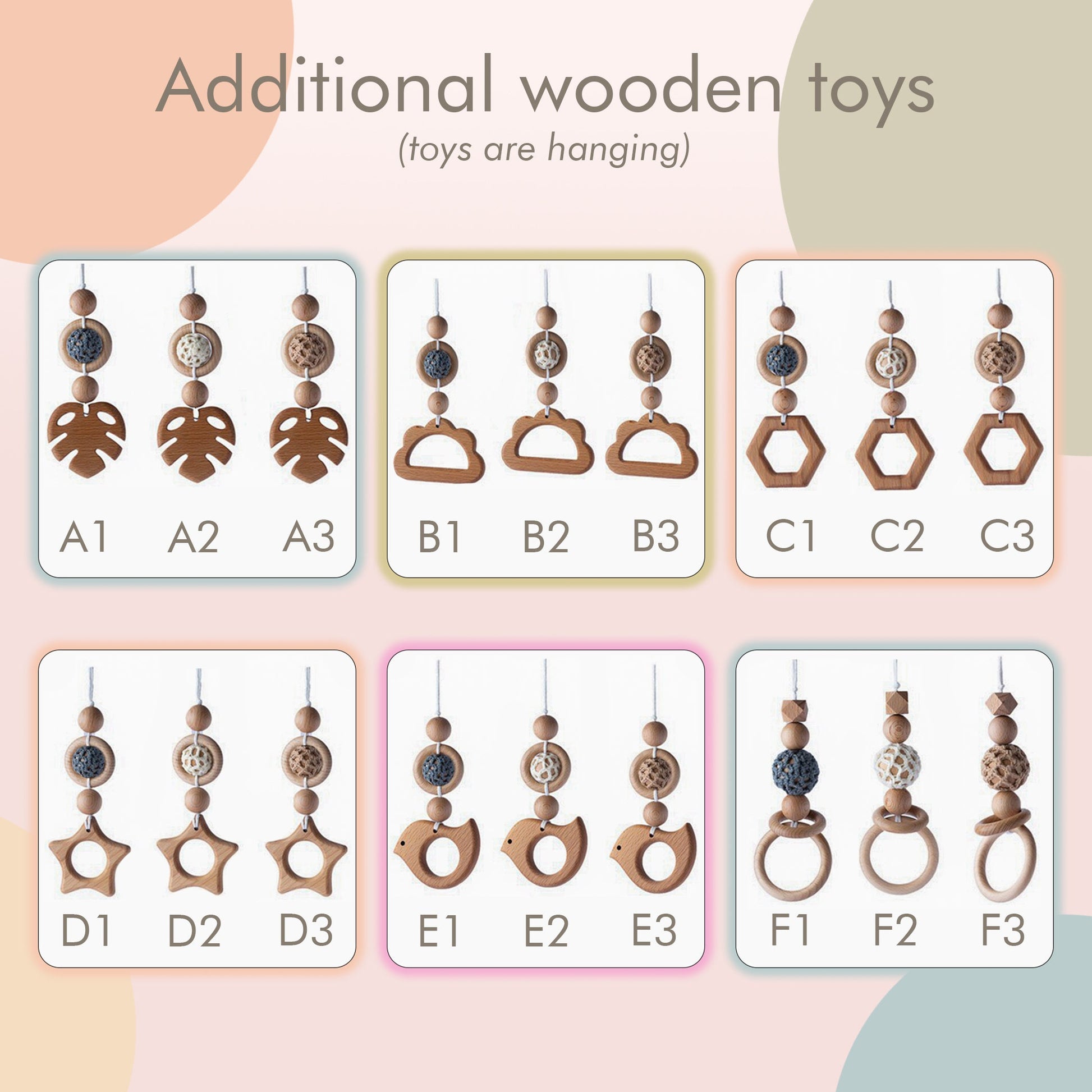 Additional Hanging Crochet Toys, Crocheted Toys for Baby Gym