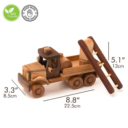 Handmade Wooden Toy Fire Truck: Personalized Toddler Gift