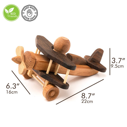 Handmade Wooden Airplane Toy: Personalized Eco-Friendly Gift