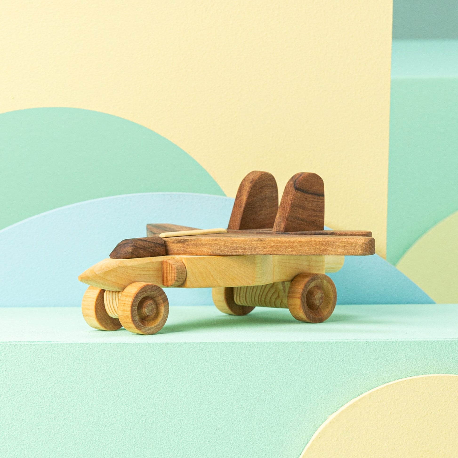 Handmade Wooden Fighter Jet Toy: Personalized Engraved Gift
