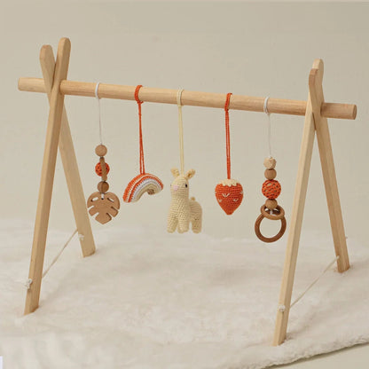 Handmade Baby Play Gym with Crocheted Toys and Personalized Letters