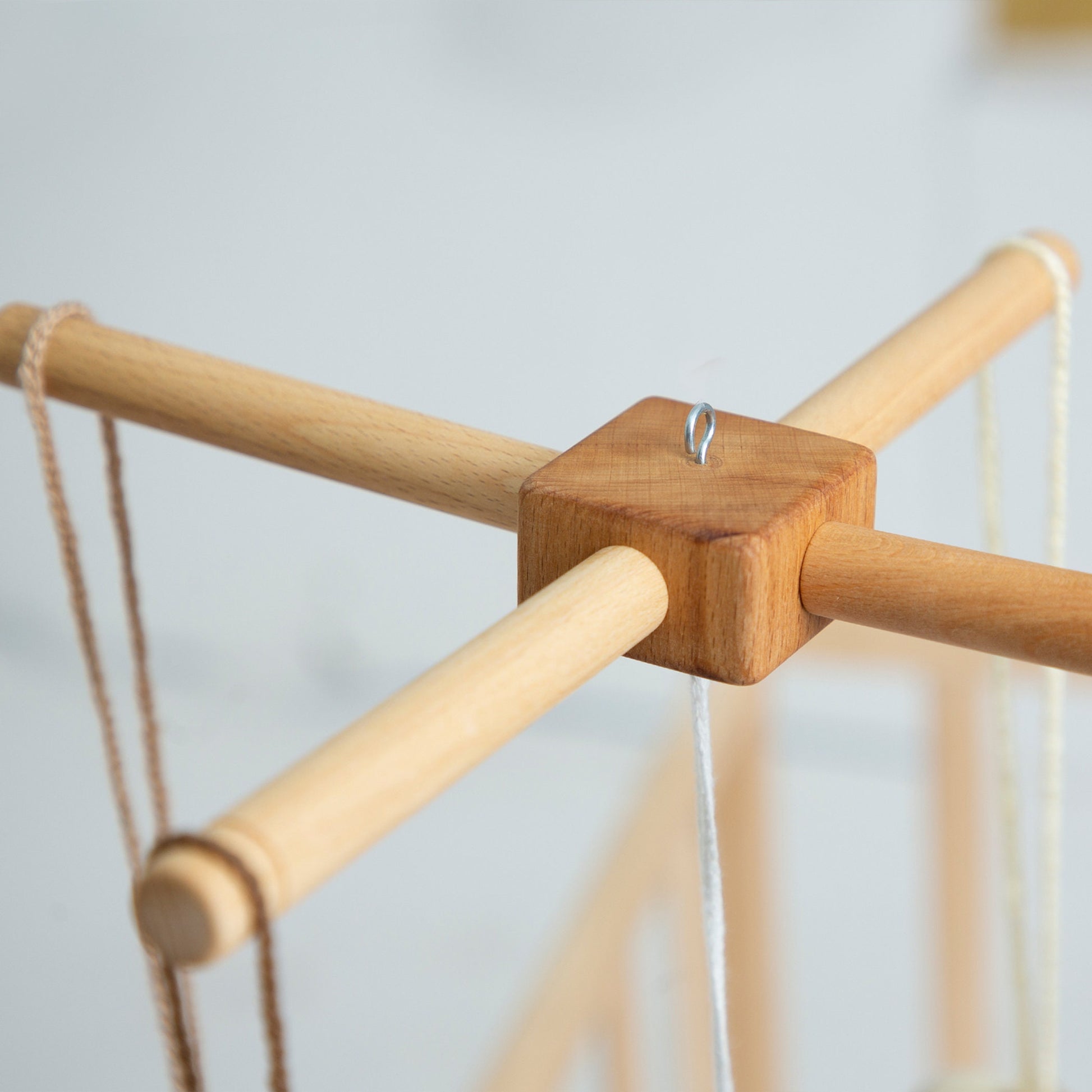 Handmade Wooden Baby Mobile: Crocheted Toys, Custom Nursery Decor