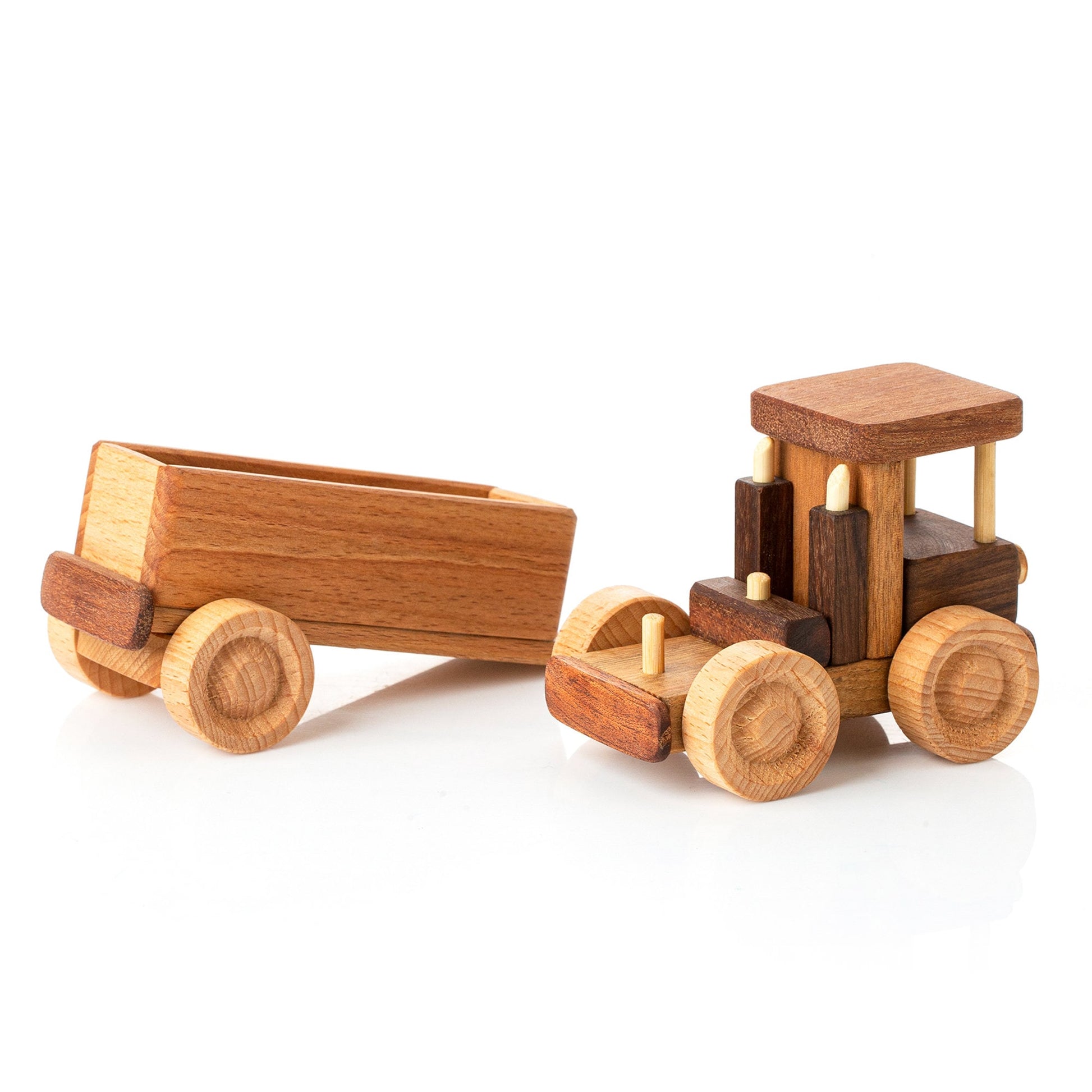 Handmade Wooden Flatbed Truck Toy: Personalized Eco-Friendly Gift