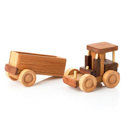 Handmade Wooden Flatbed Truck Toy: Personalized Eco-Friendly Gift