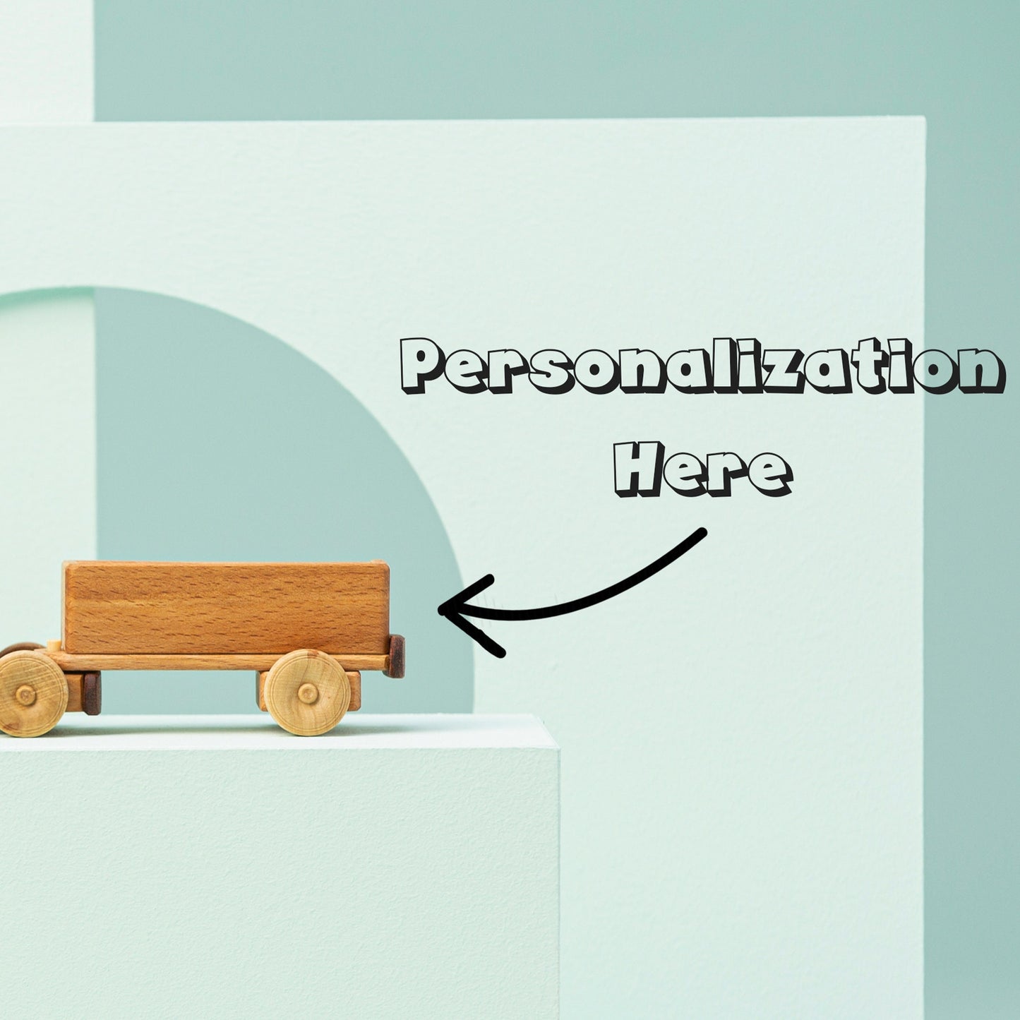 Handmade Wooden Flatbed Truck Toy: Personalized Eco-Friendly Gift