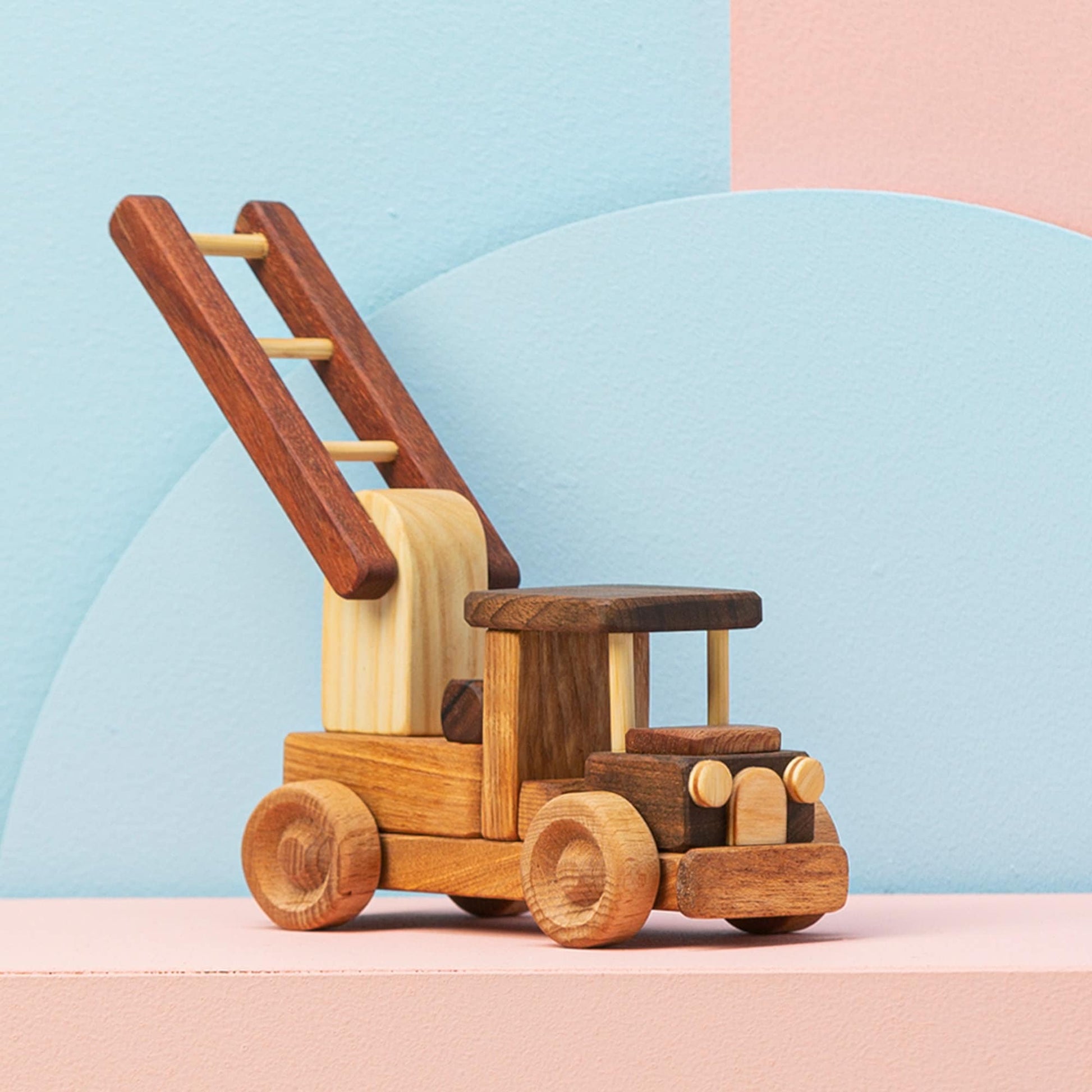Handmade Wooden Fire Truck Toy: Personalized Eco-Friendly Gift