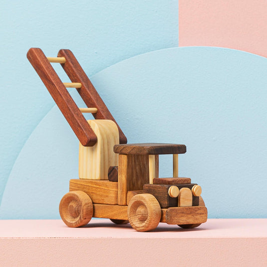 Handmade Wooden Fire Truck Toy: Personalized Eco-Friendly Gift