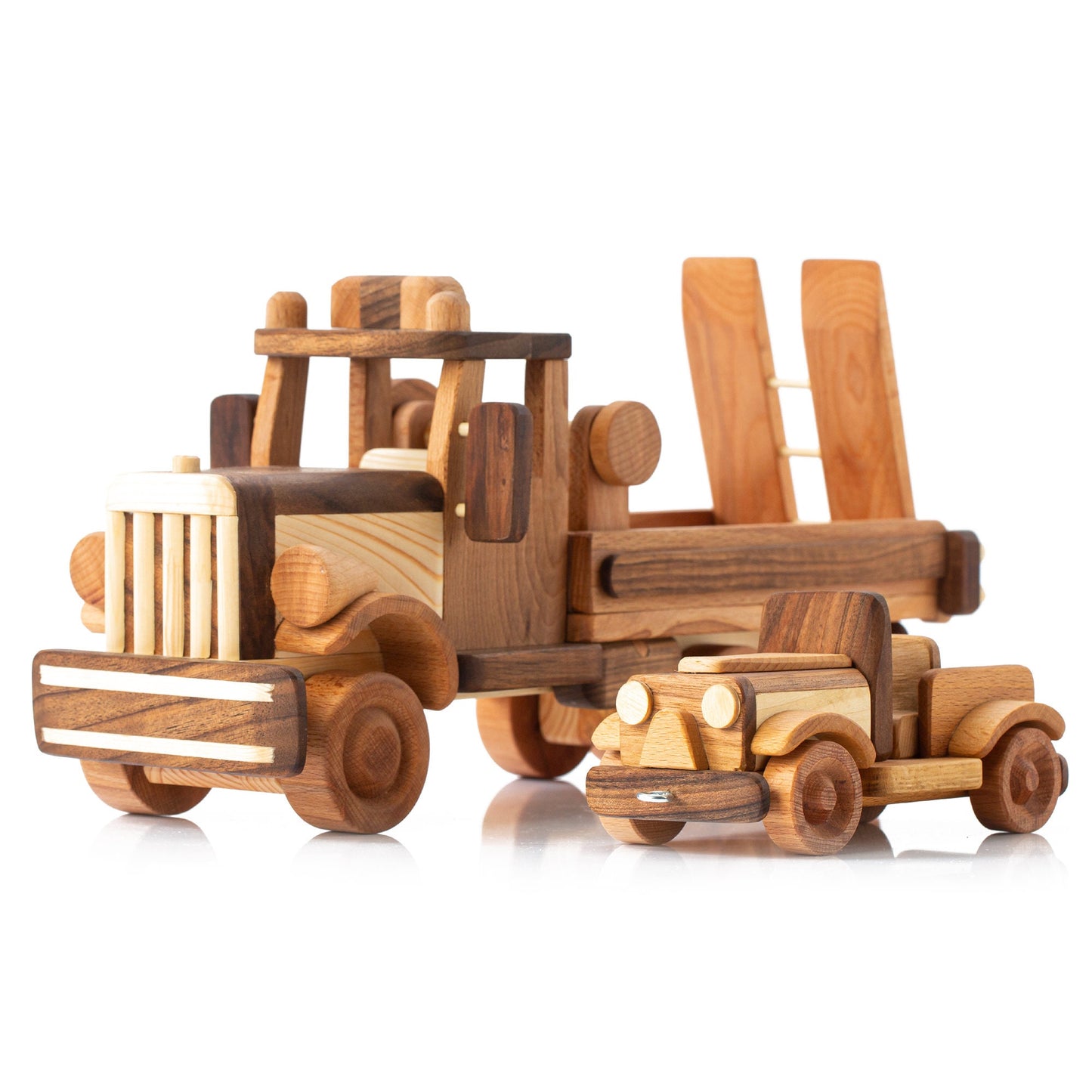 Handcrafted Large Tow Truck Toy / Wooden Toys / PERSONALIZED