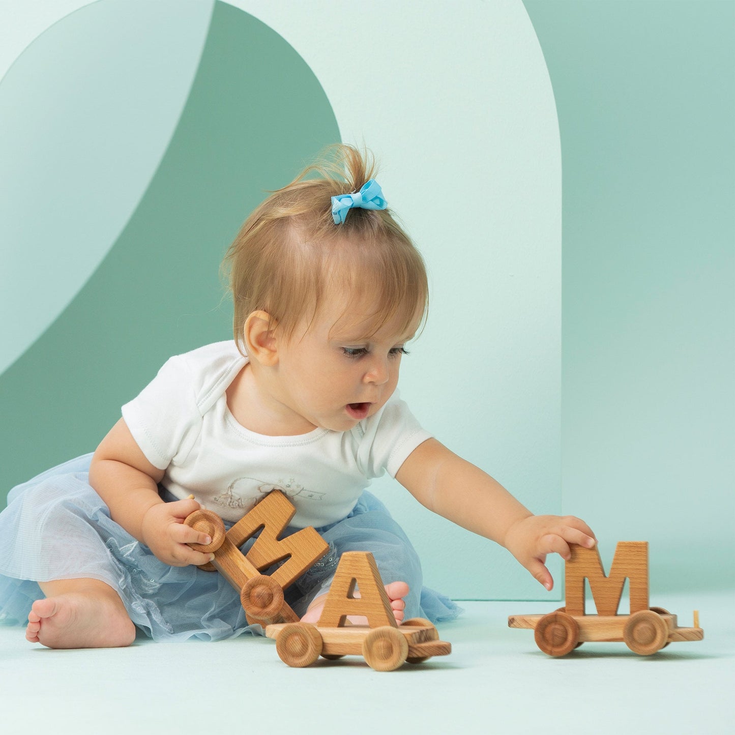 Handmade Wooden Name Train: Personalized Toy Train Set