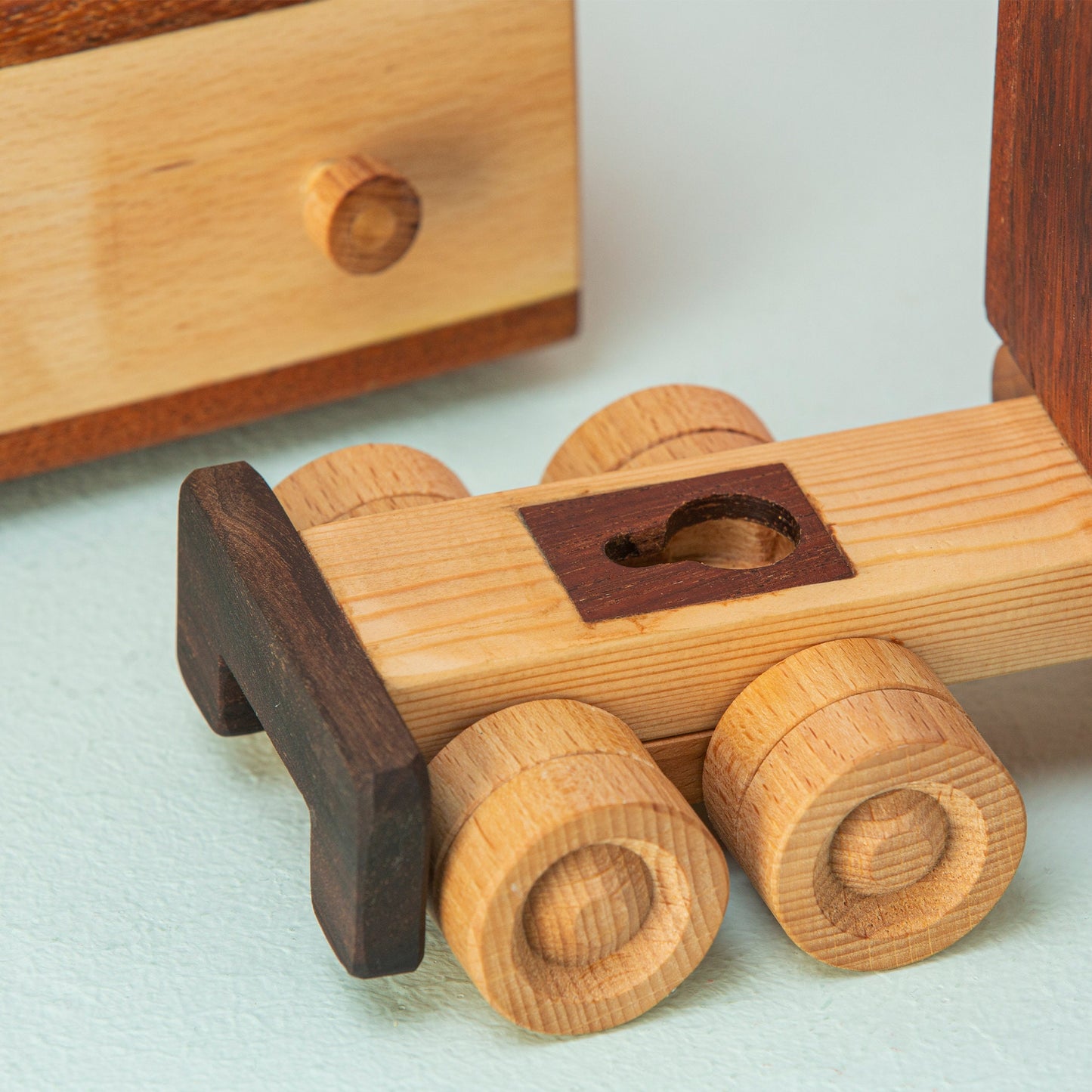 Handmade Wooden Trailer Truck Toy: Personalized Piggy Bank