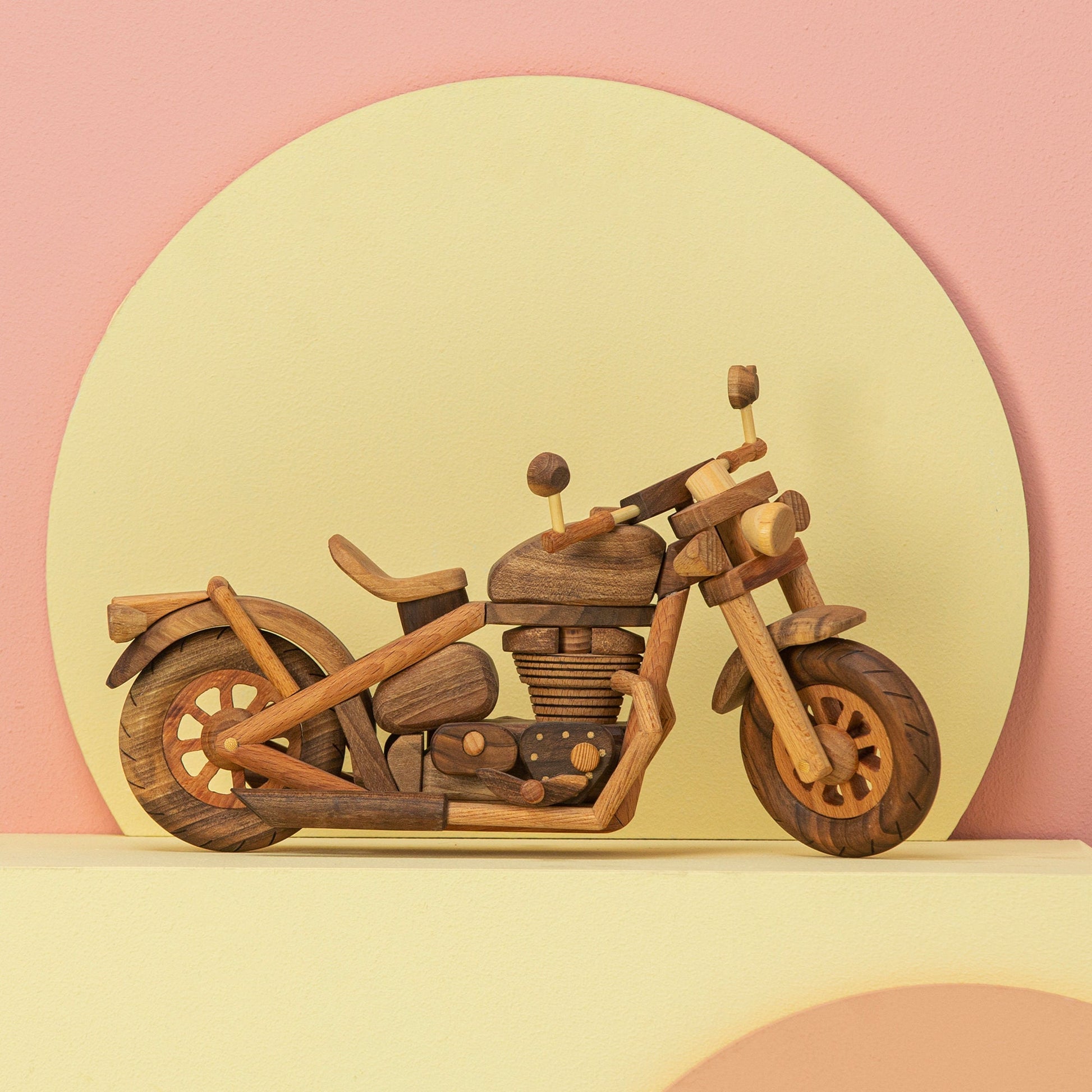 Handmade Wooden Motorcycle Toy: Personalized Wood Bike Gift