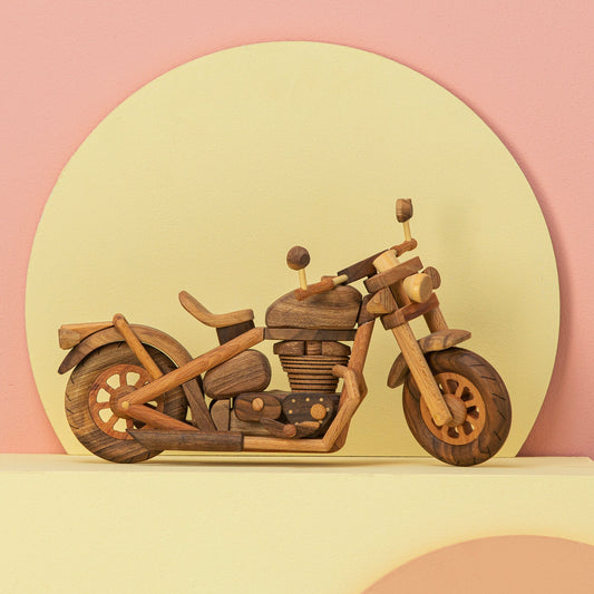 Handmade Wooden Motorcycle Toy: Personalized Wood Bike Gift