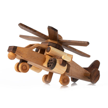 Handmade Wooden Helicopter Toy, Personalized Military Decor
