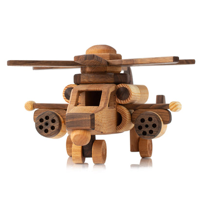 Handmade Wooden Helicopter Toy, Personalized Military Decor
