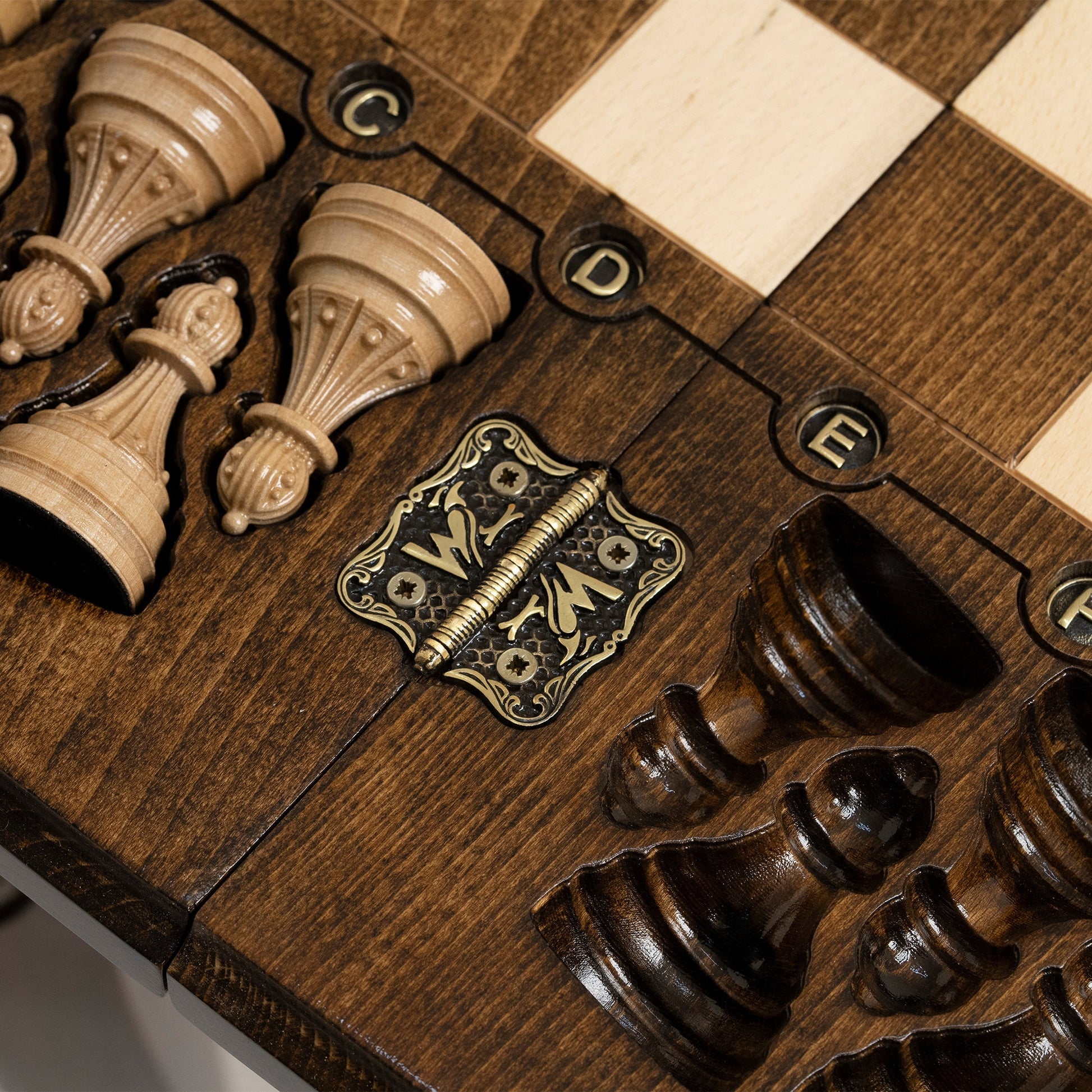 Chess Table Engraved Tree of Life / HANDMADE