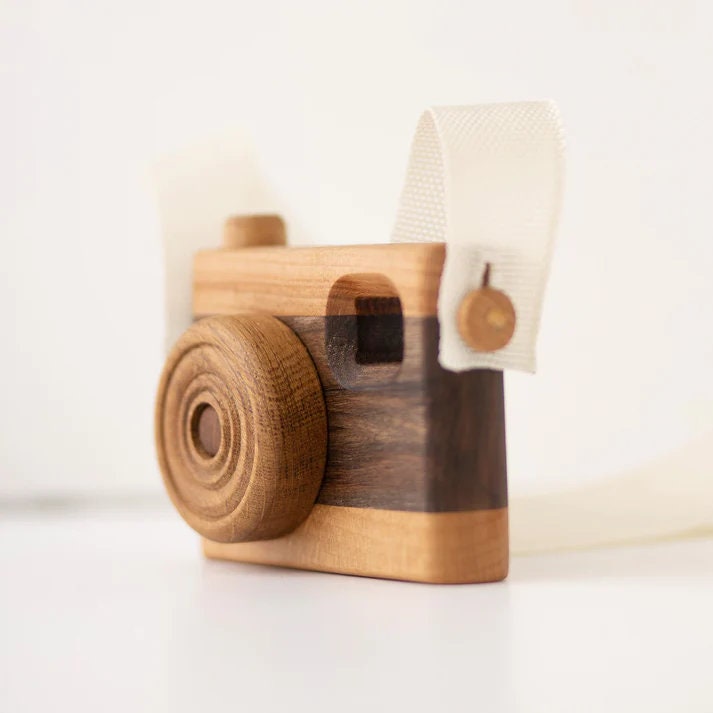 Wooden Camera Toy, Rotatable and Pushable / Personalized Toy