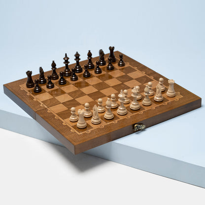 Handmade Wooden Chess Set, Classic Board Game
