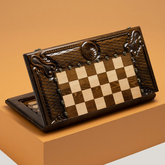 Wooden Luxurious Chess Set, Backgammon Board / PERSONALIZED