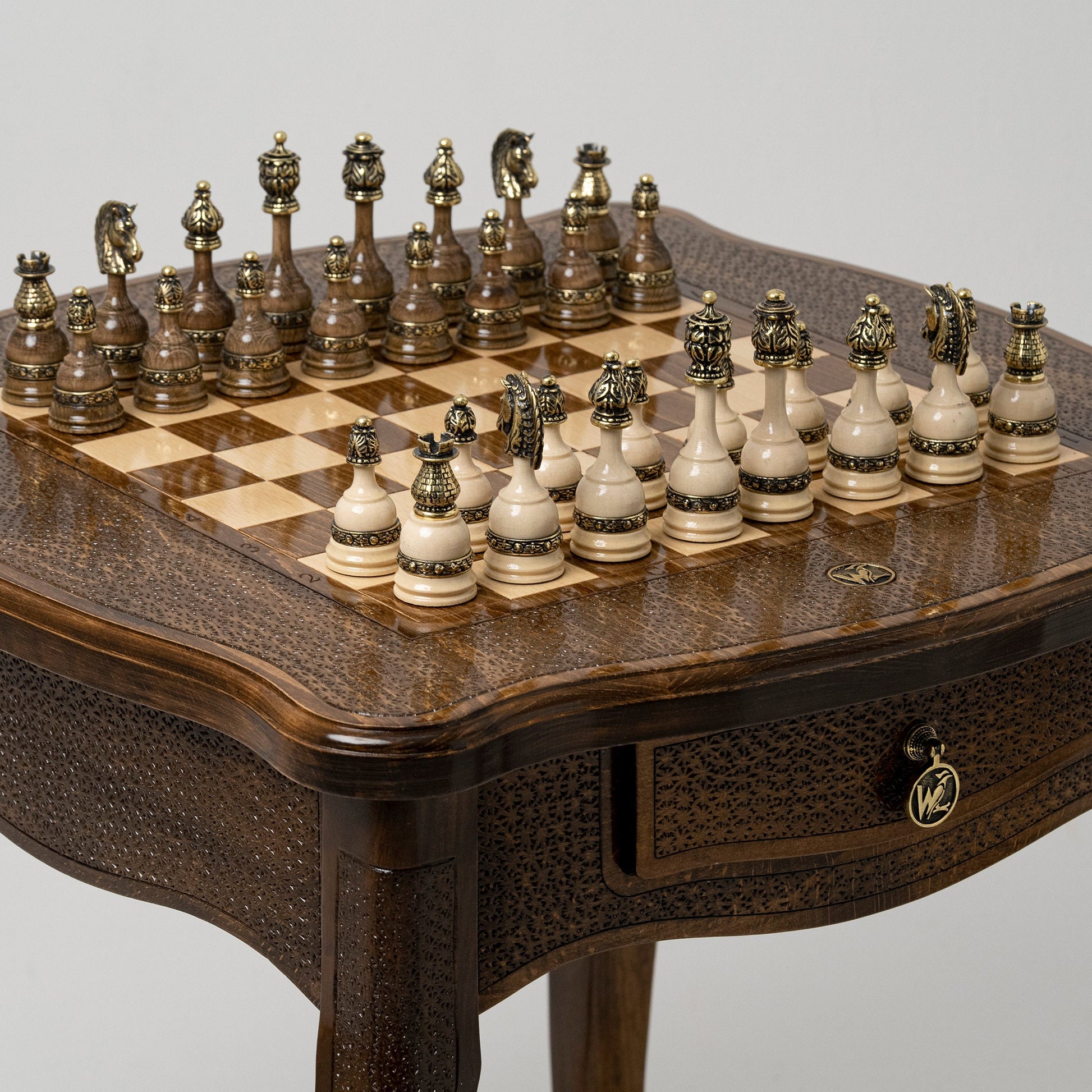 Classic Wooden Chess Table / HANDMADE