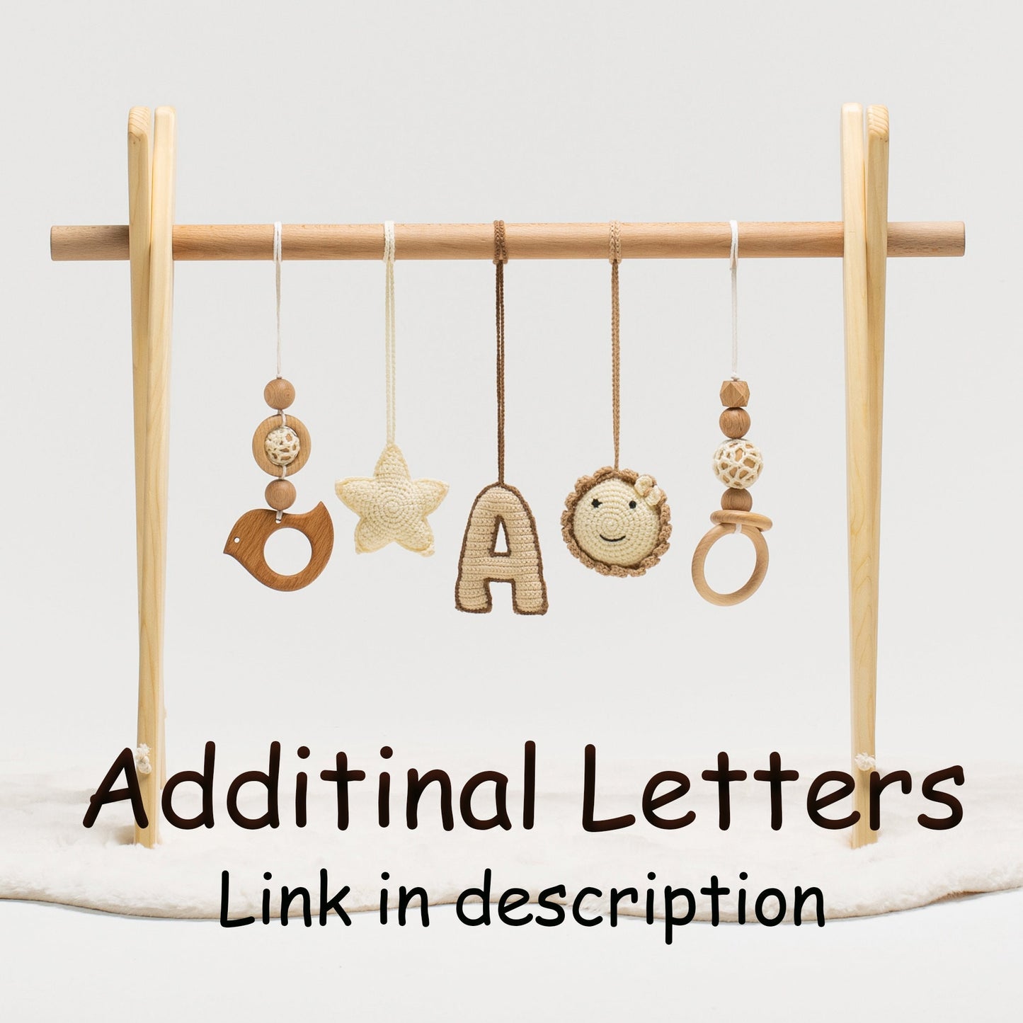 Crocheted Additional Letters for Baby Gym, Hanging Letters Toys