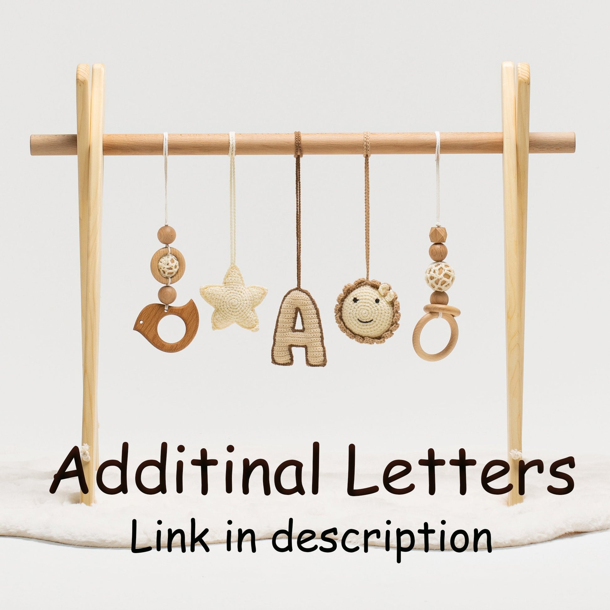 Crocheted Additional Letters for Baby Gym, Hanging Letters Toys
