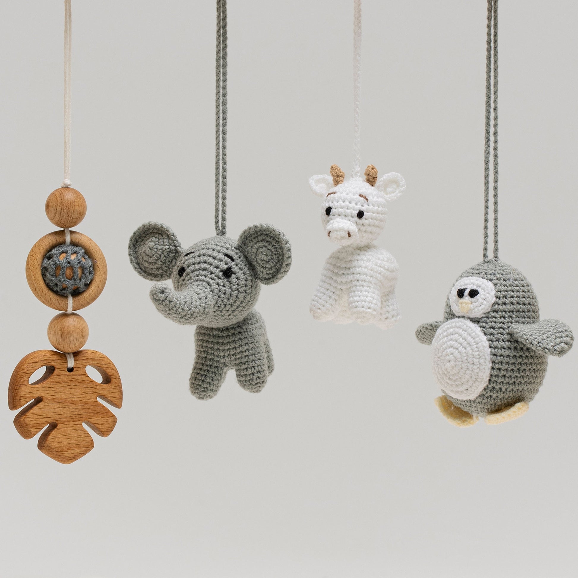 Wooden Baby Gym Set, Crochet Animal Toys, Baby Shower Gift