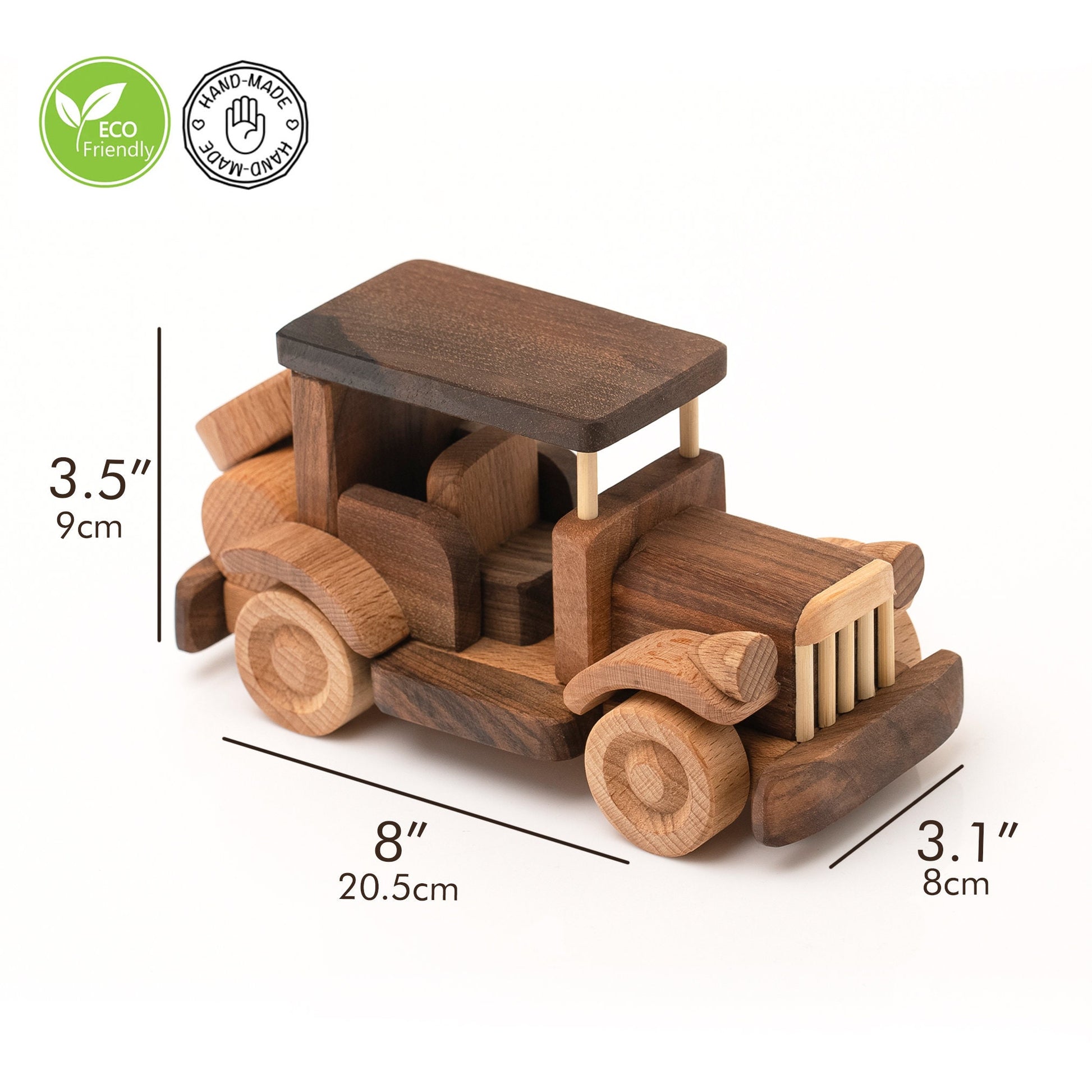 Handmade Wooden Retro Car Toy, Personalized Gift