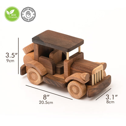 Handmade Wooden Retro Car Toy, Personalized Gift