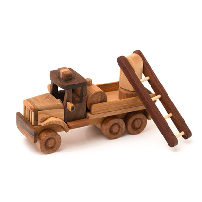Handmade Wooden Toy Fire Truck: Personalized Toddler Gift