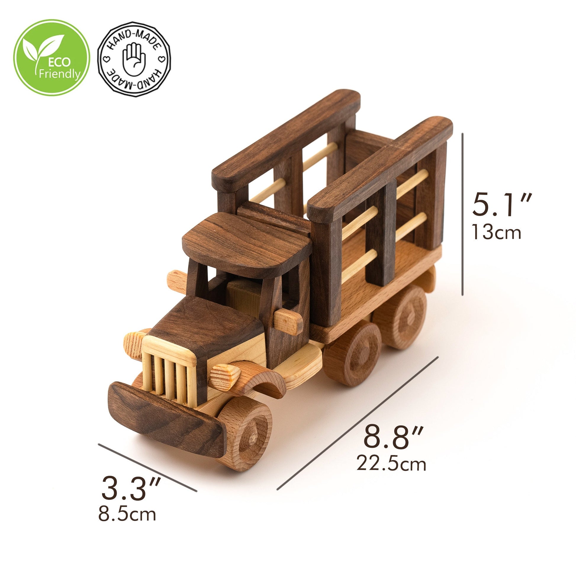 Handmade Wooden Truck Toy: Personalized Wood Car