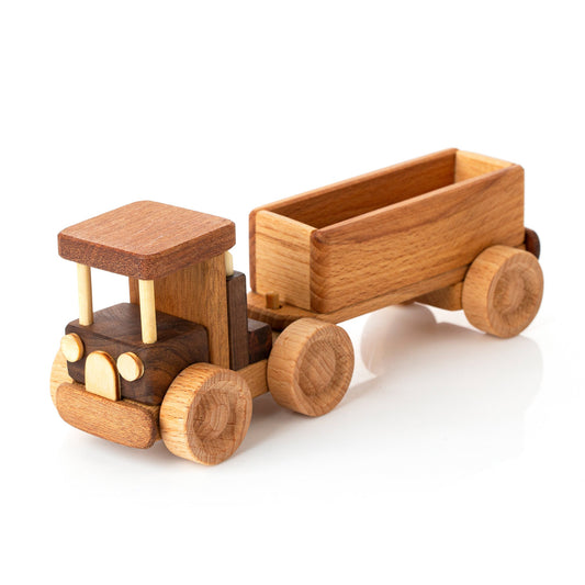 Handmade Wooden Flatbed Truck Toy: Personalized Eco-Friendly Gift