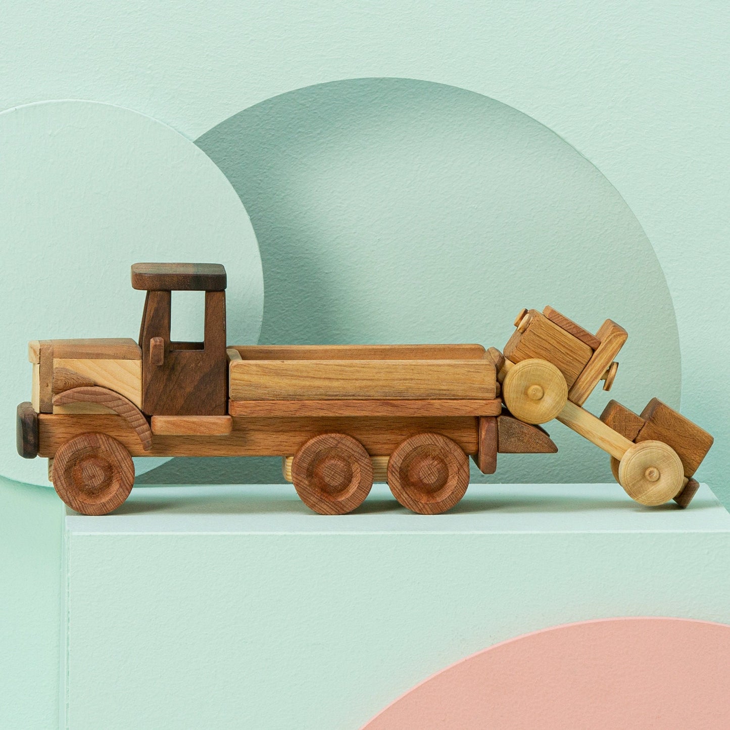 Tow Truck with Car, Handmade Wooden Toys, Wood Truck Toy For Kids / PERSONALIZED