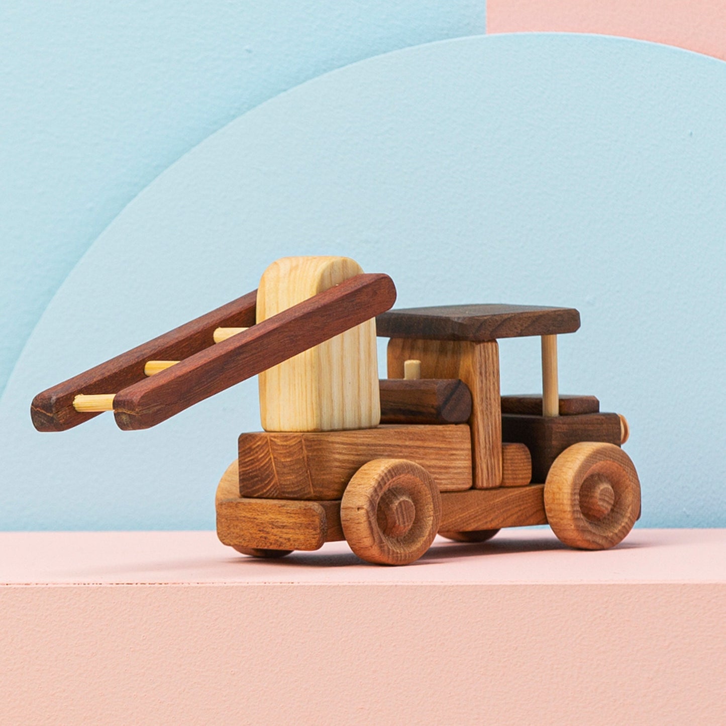 Handmade Wooden Fire Truck Toy: Personalized Eco-Friendly Gift