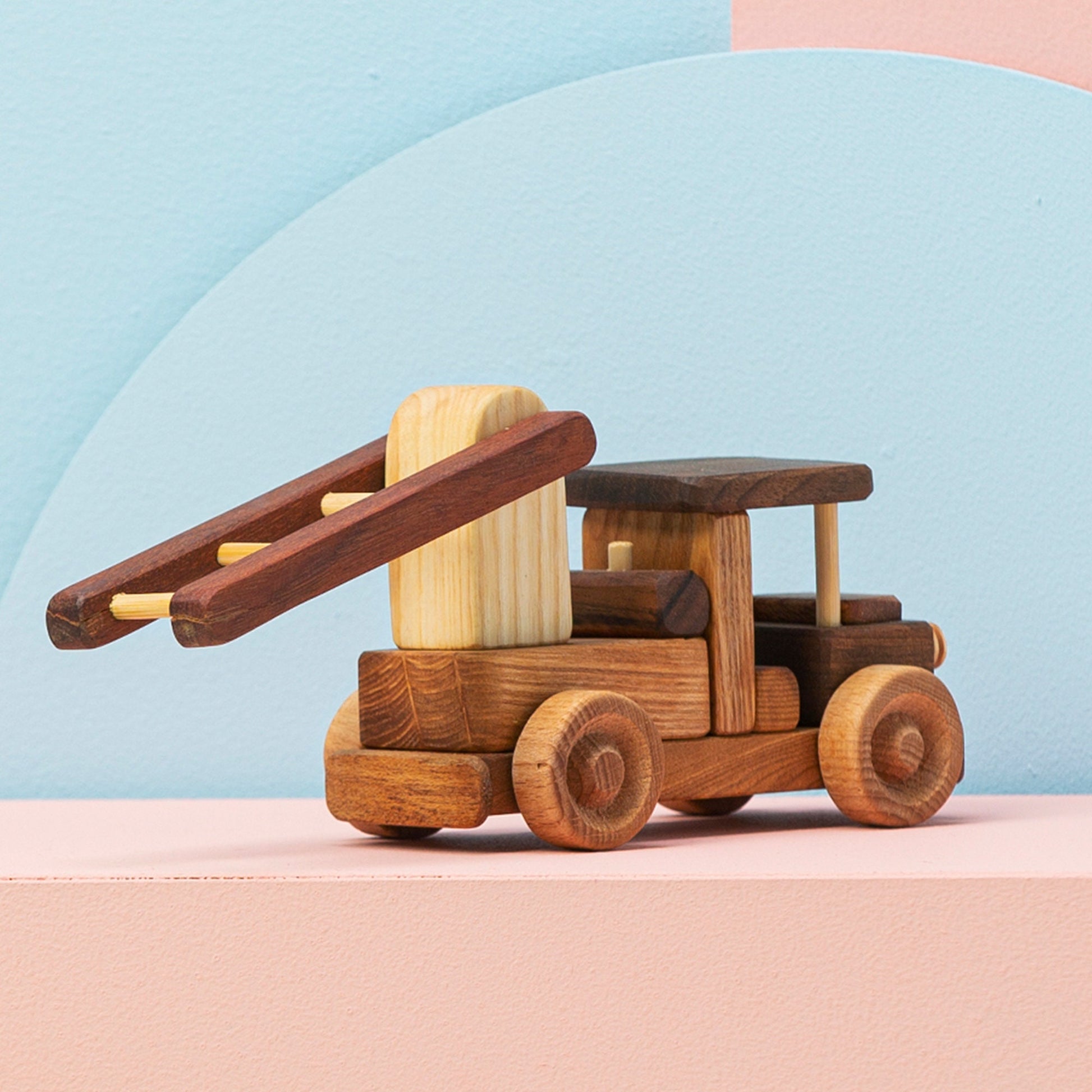 Handmade Wooden Fire Truck Toy: Personalized Eco-Friendly Gift