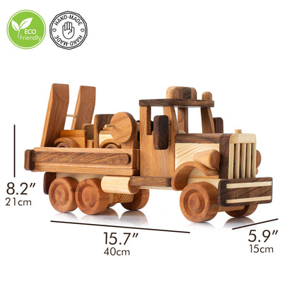 Wooden Toy Large Tow Truck / Handcrafted Wooden Toys / PERSONALIZED