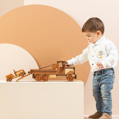 Handcrafted Large Tow Truck Toy / Wooden Toys / PERSONALIZED