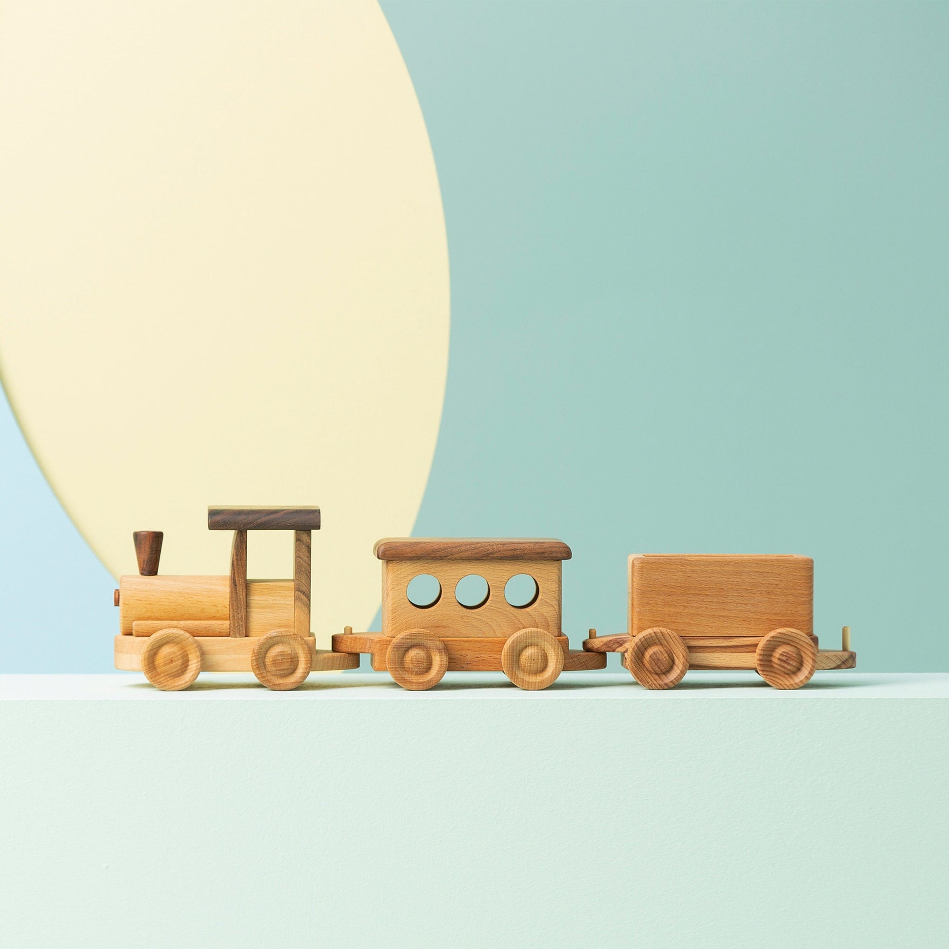 Wooden Train Toy Set: Handmade Toddler Gift