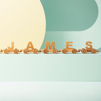 Handmade Wooden Name Train: Personalized Toy Train Set