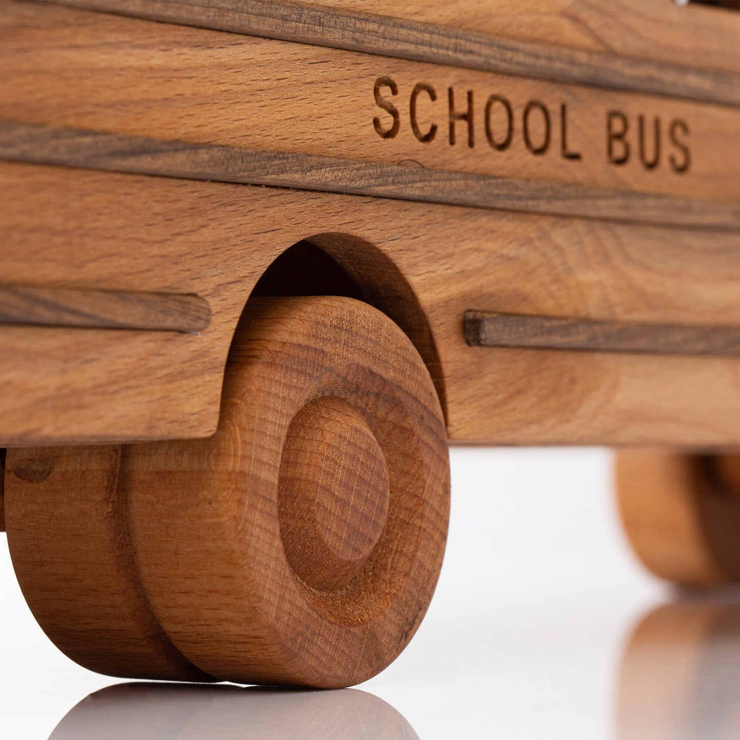 Handmade Wooden Toy School Bus: Personalized Engraved Gift