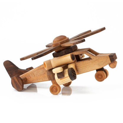 Handmade Wooden Helicopter Toy, Personalized Military Decor