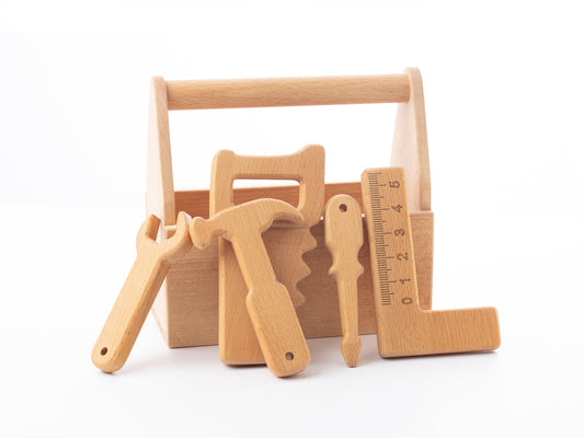 Personalized Wooden Toy Tool Kit: Handmade Montessori Pretend Play Set