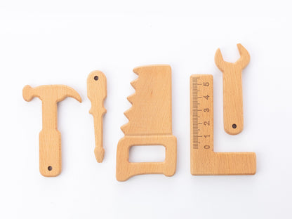 Personalized Wooden Toy Tool Kit: Handmade Montessori Pretend Play Set