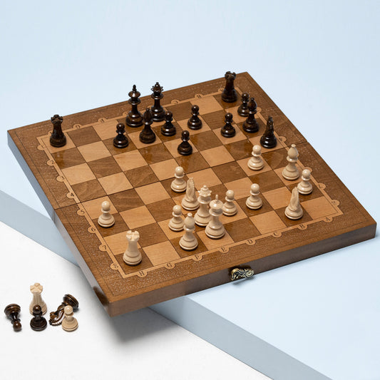 Handmade Wooden Chess Set, Classic Board Game