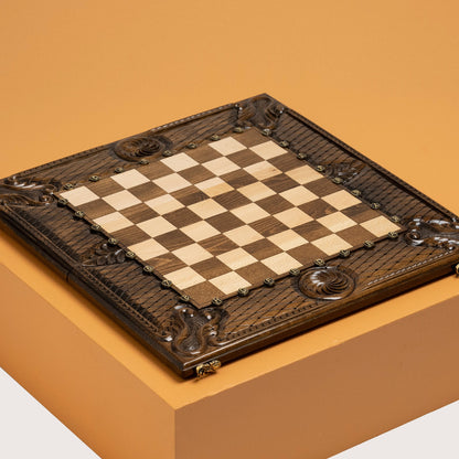 Wooden Luxurious Chess Set, Backgammon Board / PERSONALIZED
