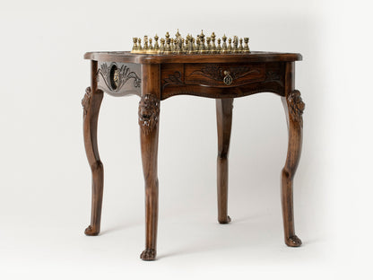 Wooden Chess Table - Lion / HANDMADE