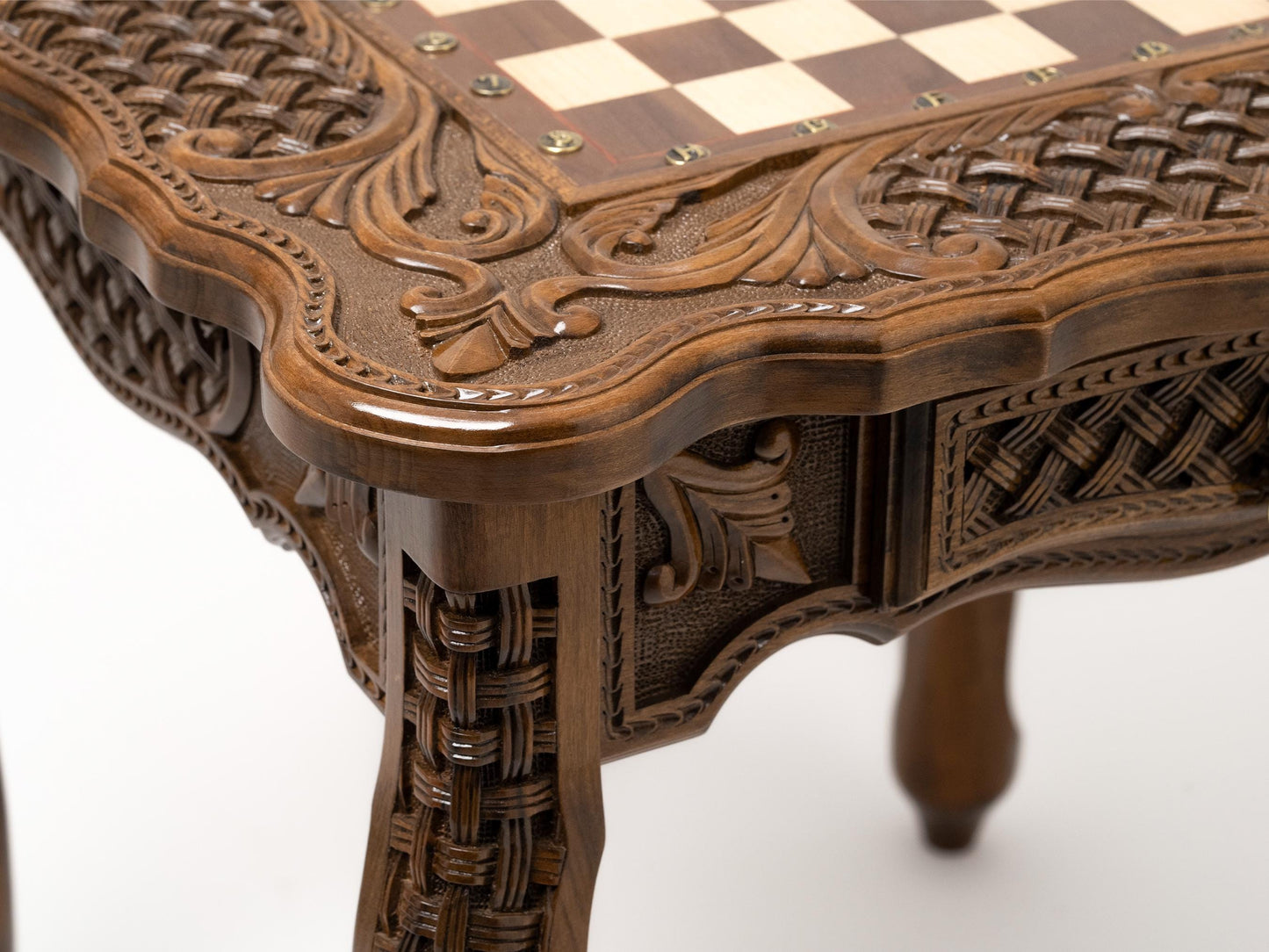 Handmade Luxury Chess Table with Bronze Pieces