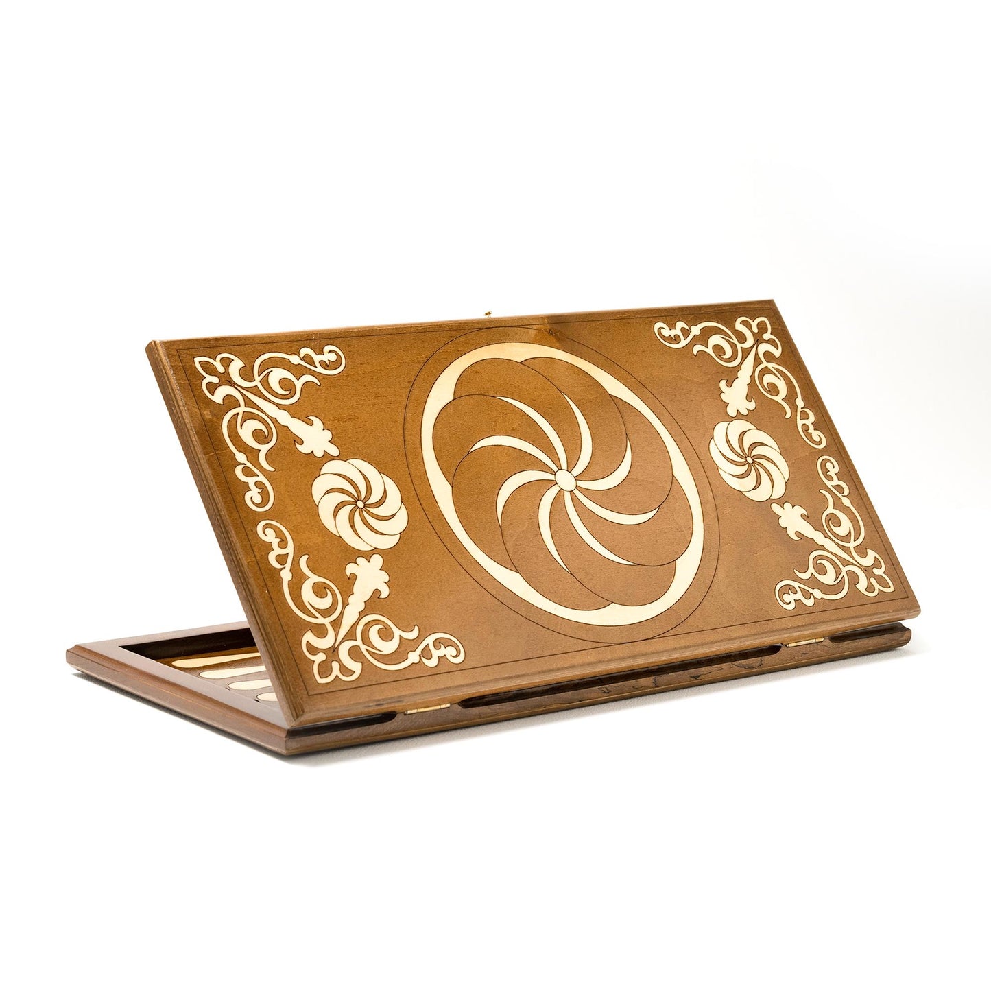 Wooden Backgammon Set Large Size / ENGRAVED ETERNITY / 23.6x23.6 inches / PERSONALIZED