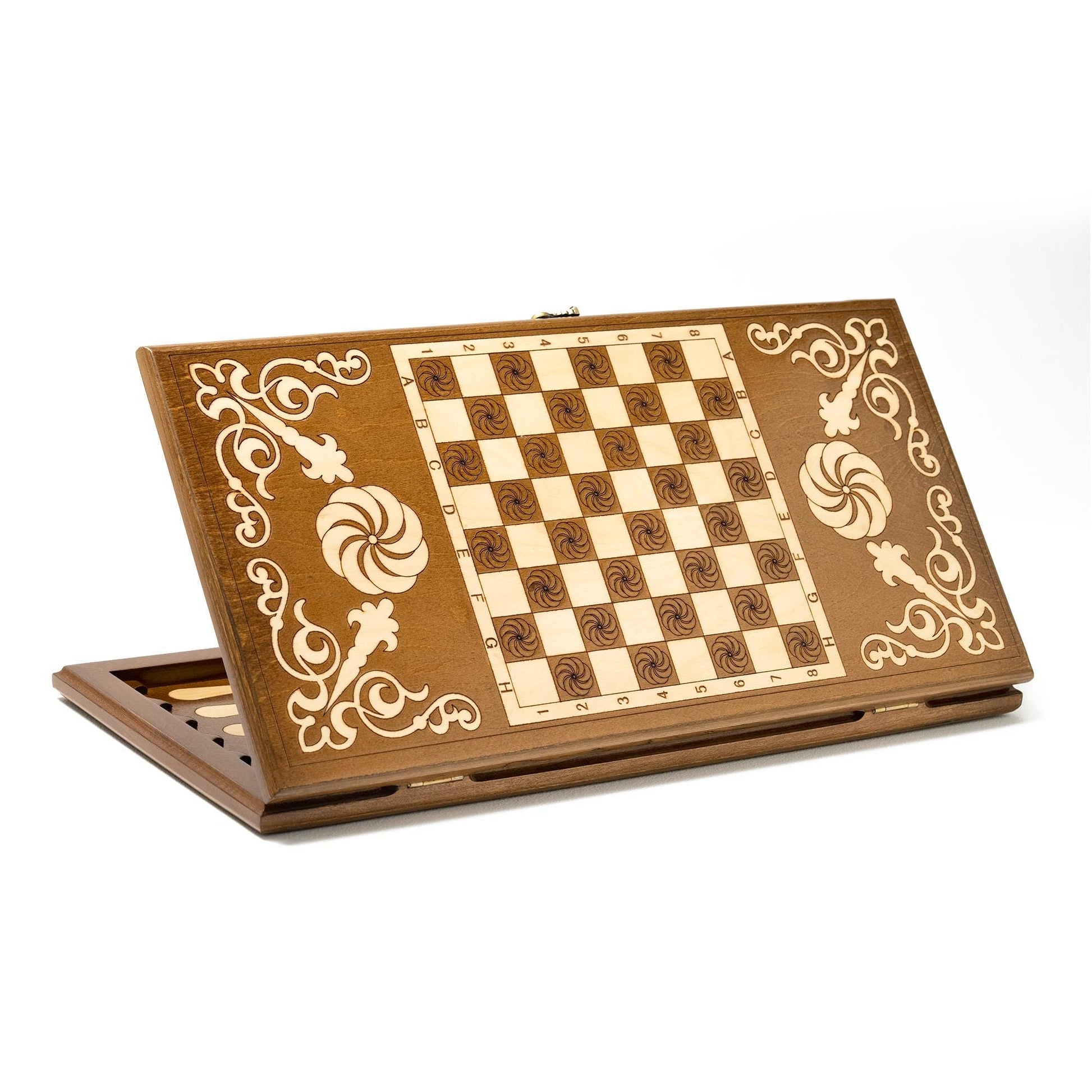 Wooden Backgammon Set Large Size / ENGRAVED ETERNITY / 23.6x23.6 inches / PERSONALIZED